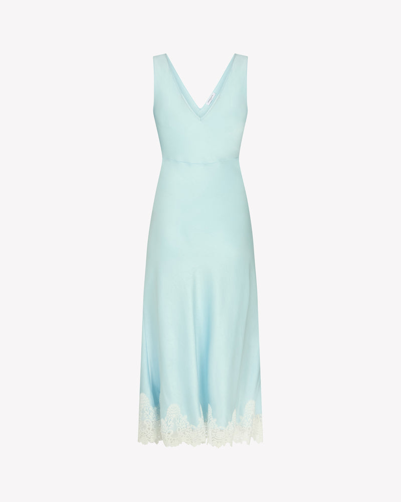 Midi Dress with Lace Hem - Pale Blue picture #2