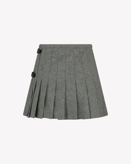 Merino Wool Mini Kilt - Light Grey