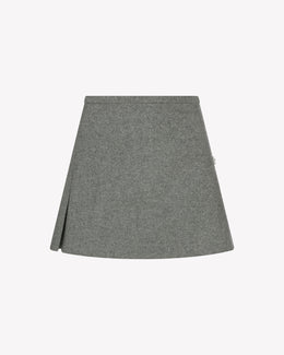 Merino Wool Mini Kilt - Light Grey