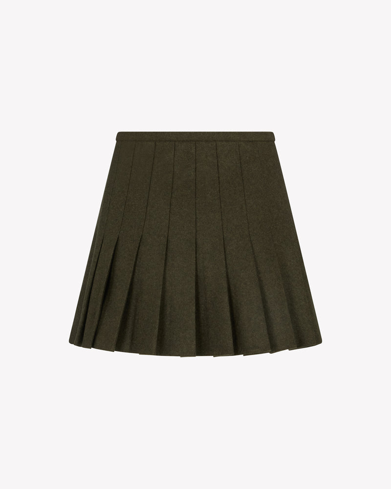 Merino Wool Mini Kilt - Military Green SERENA BUTE