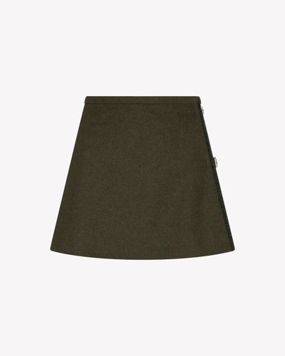 Mini Kilt - Military Green Wool SERENA BUTE