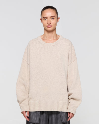 Merino Wool Oversized Jumper - Beige SERENA BUTE