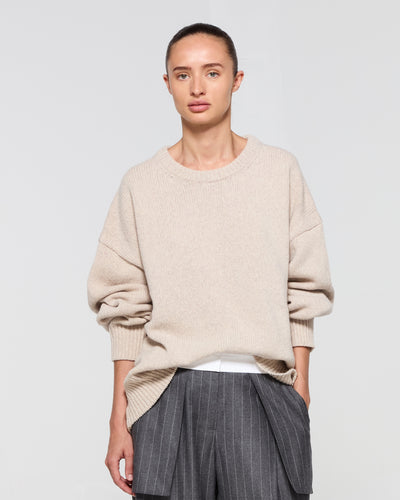 Merino Wool Oversized Jumper - Beige SERENA BUTE