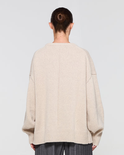 Merino Wool Oversized Jumper - Beige SERENA BUTE