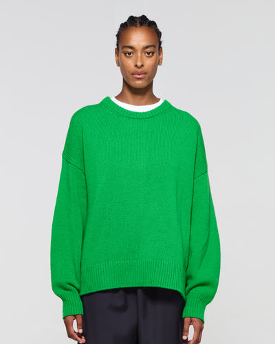 Merino Wool Oversized Jumper - Green SERENA BUTE