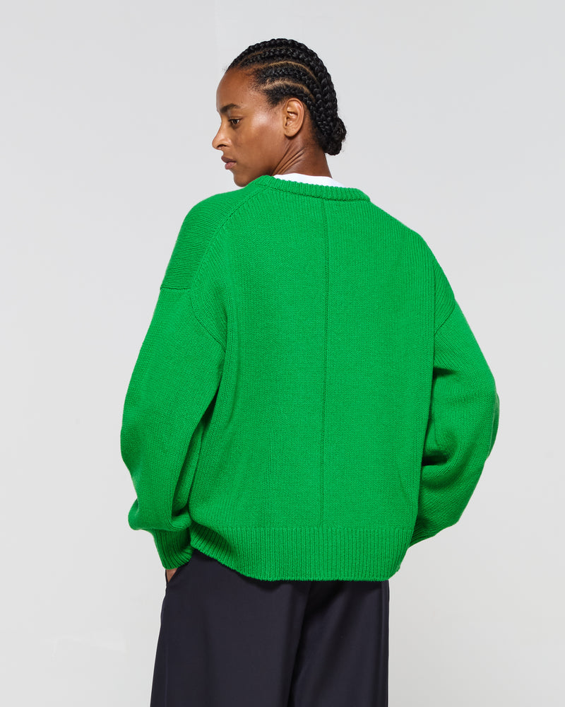 Merino Wool Oversized Jumper - Green SERENA BUTE