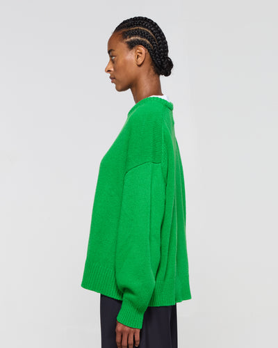 Merino Wool Oversized Jumper - Green SERENA BUTE