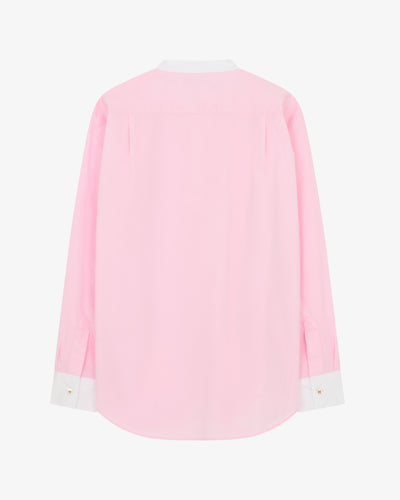 Collarless Shirt with Side Opening - Pale Pink SERENA BUTE