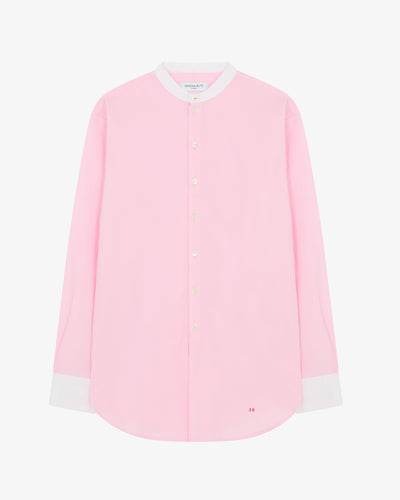 Collarless Shirt with Side Opening - Pale Pink SERENA BUTE