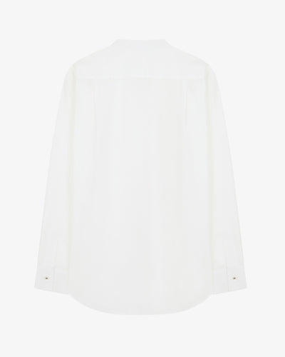 Collarless Shirt with Side Opening - White SERENA BUTE