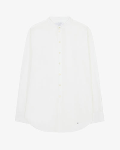 Collarless Shirt with Side Opening - White SERENA BUTE