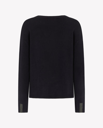 Relaxed Fit Jumper - Navy Blue SERENA BUTE