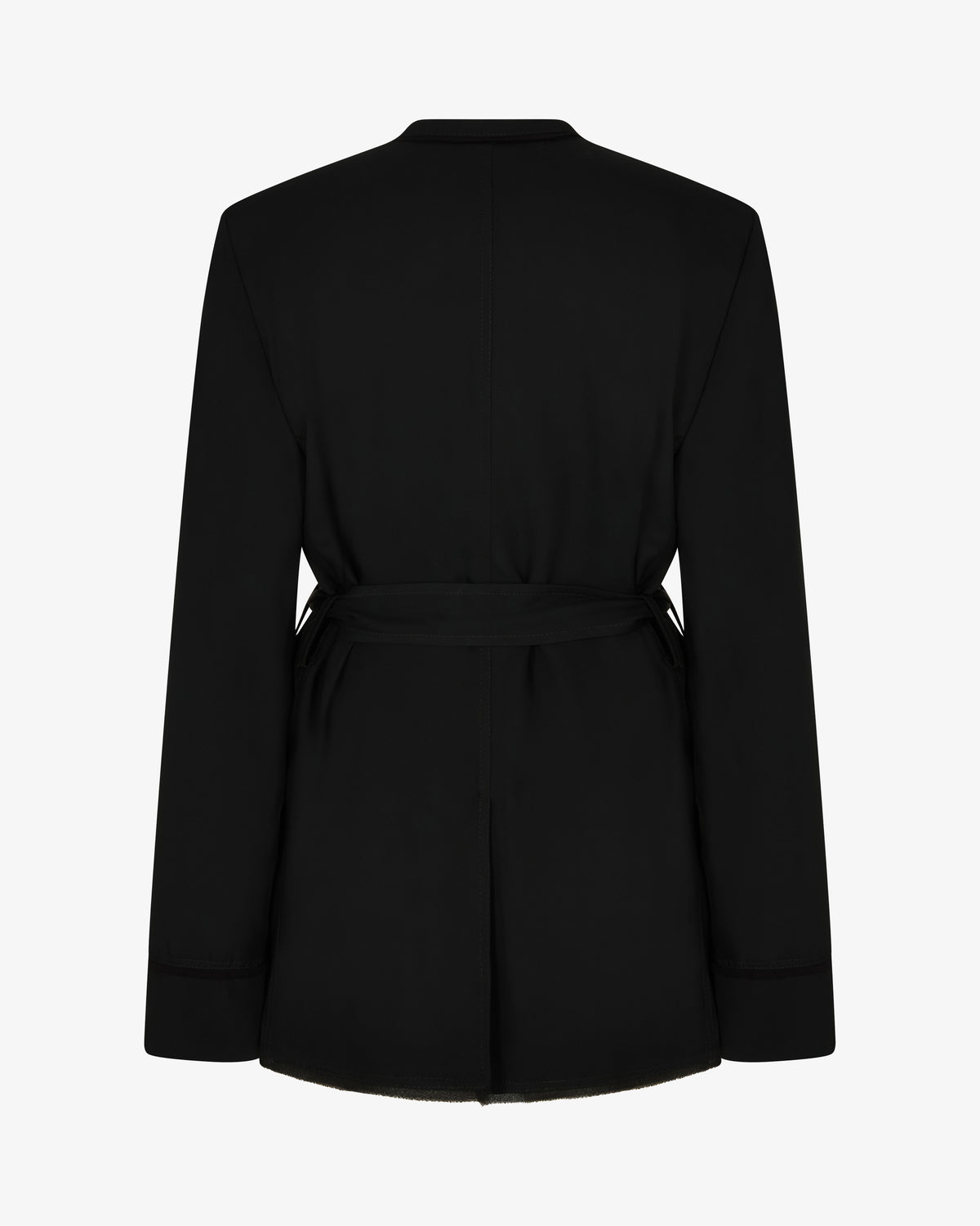 Relaxed Jacket with Georgette Trim - Black