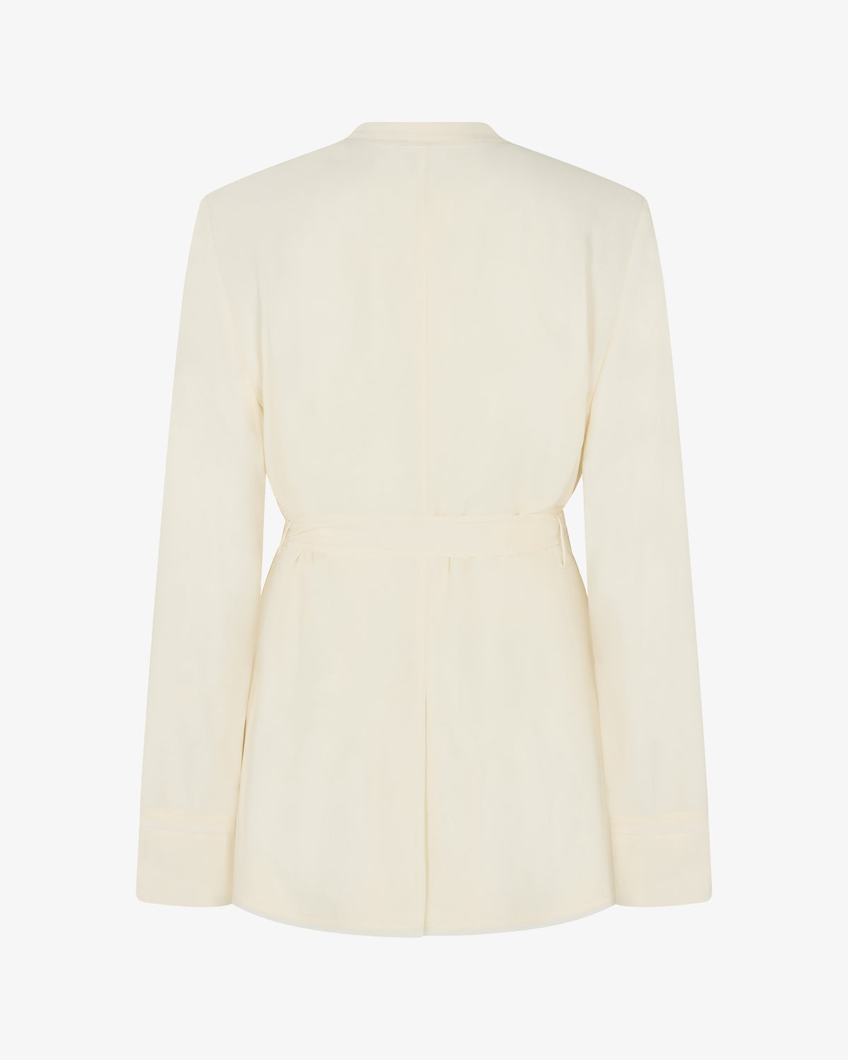 Relaxed Jacket with Georgette Trim - Cream