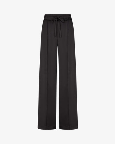 Satin Relaxed Jogger with Zip Pockets - Black SERENA BUTE