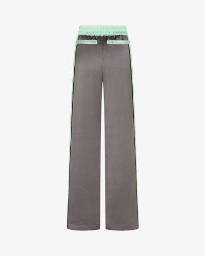 Satin Relaxed Jogger with Zip Pockets - Charcoal SERENA BUTE