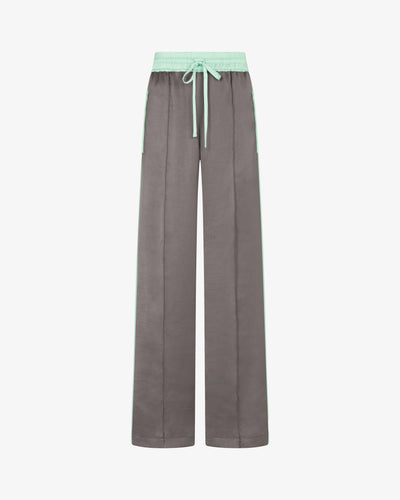 Satin Relaxed Jogger with Zip Pockets - Charcoal SERENA BUTE