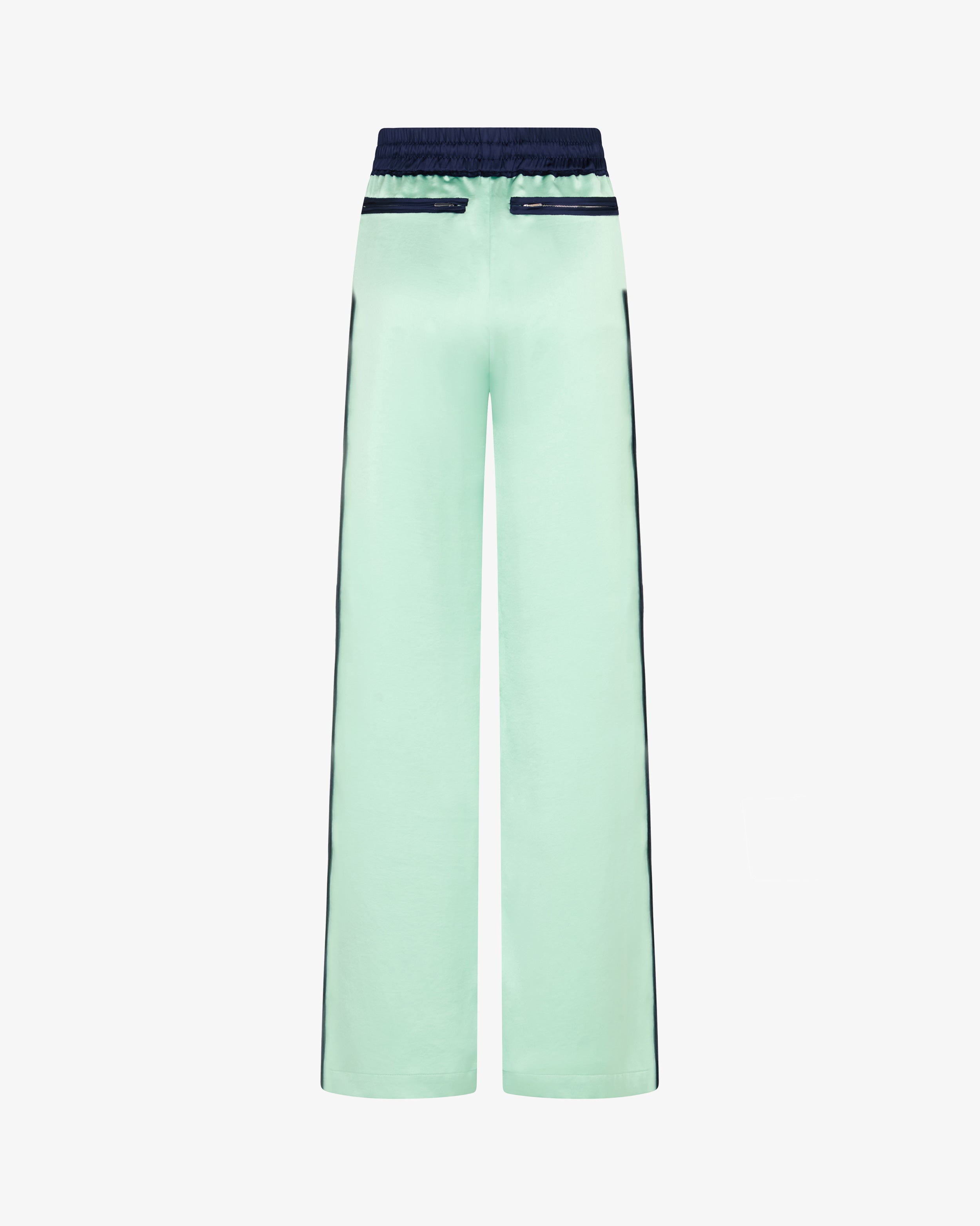 Satin Relaxed Jogger with Zip Pockets - Mint