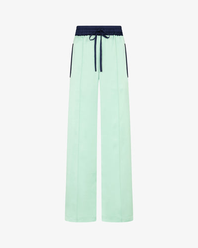 Satin Relaxed Jogger with Zip Pockets - Mint SERENA BUTE