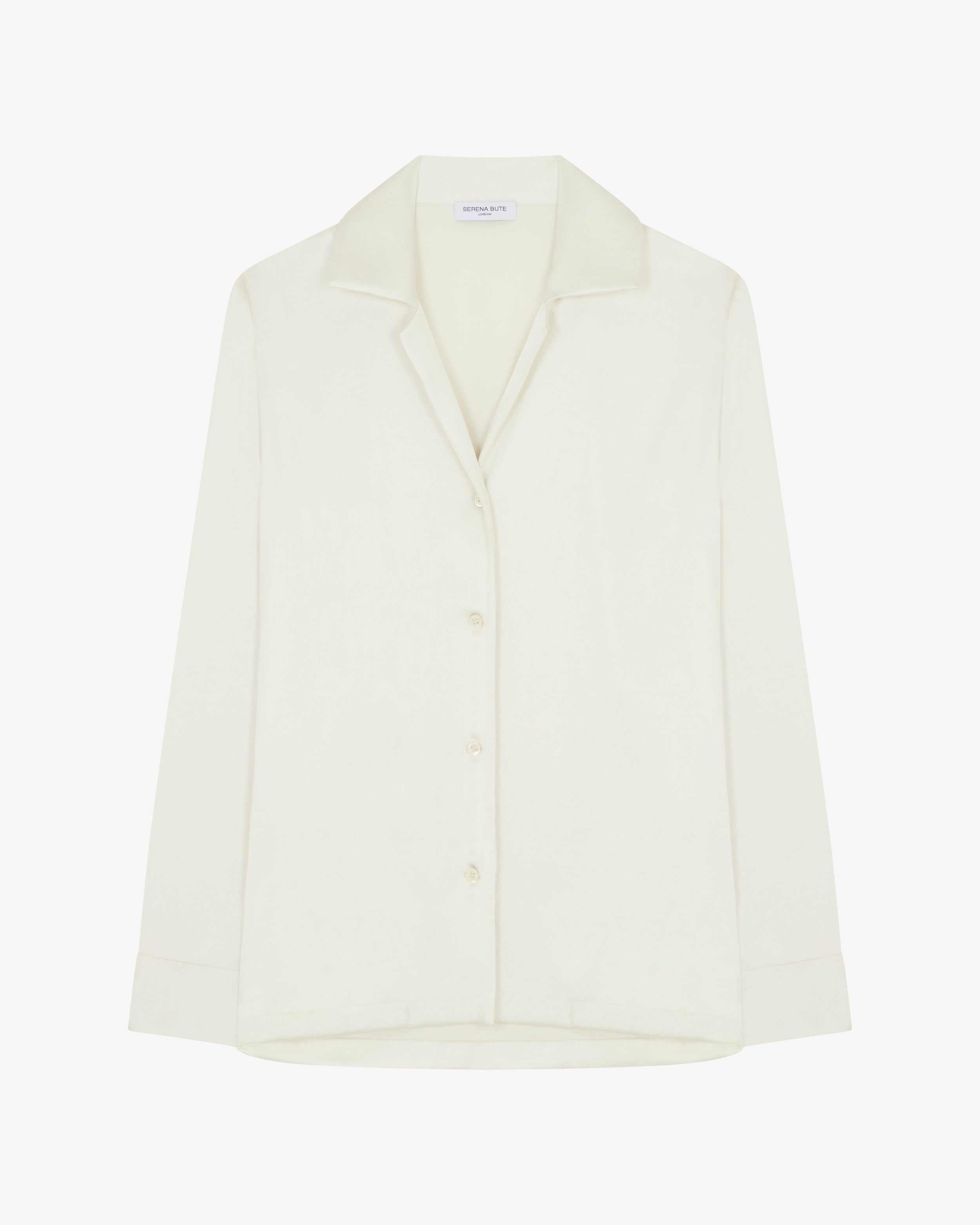 Satin Revere Collar Shirt - Ivory