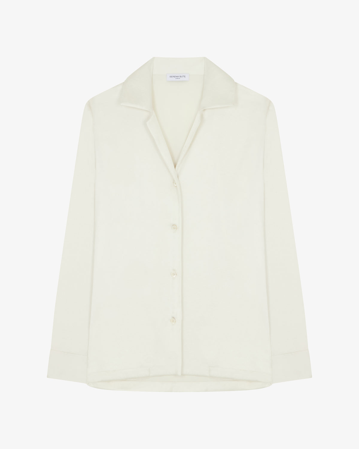 Satin Revere Collar Shirt - Ivory