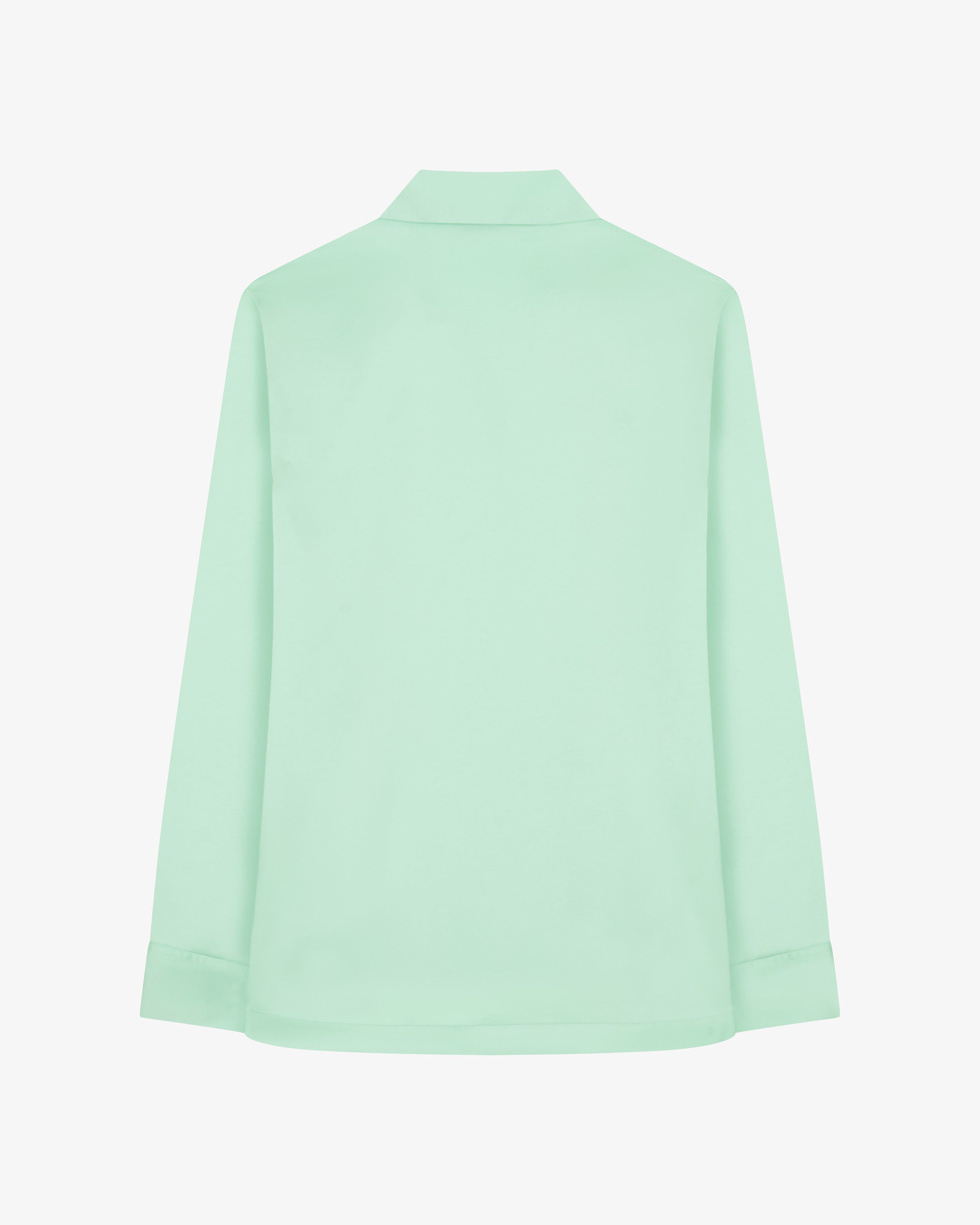 Satin Revere Collar Shirt - Mint