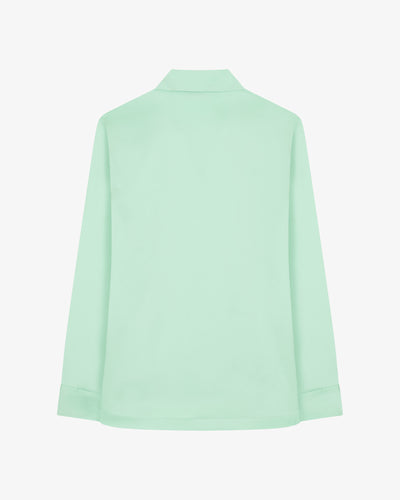 Satin Revere Collar Shirt - Mint SERENA BUTE