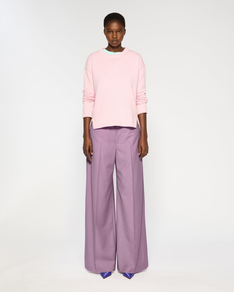 Wool Wide Leg Trouser - Lavender picture #2