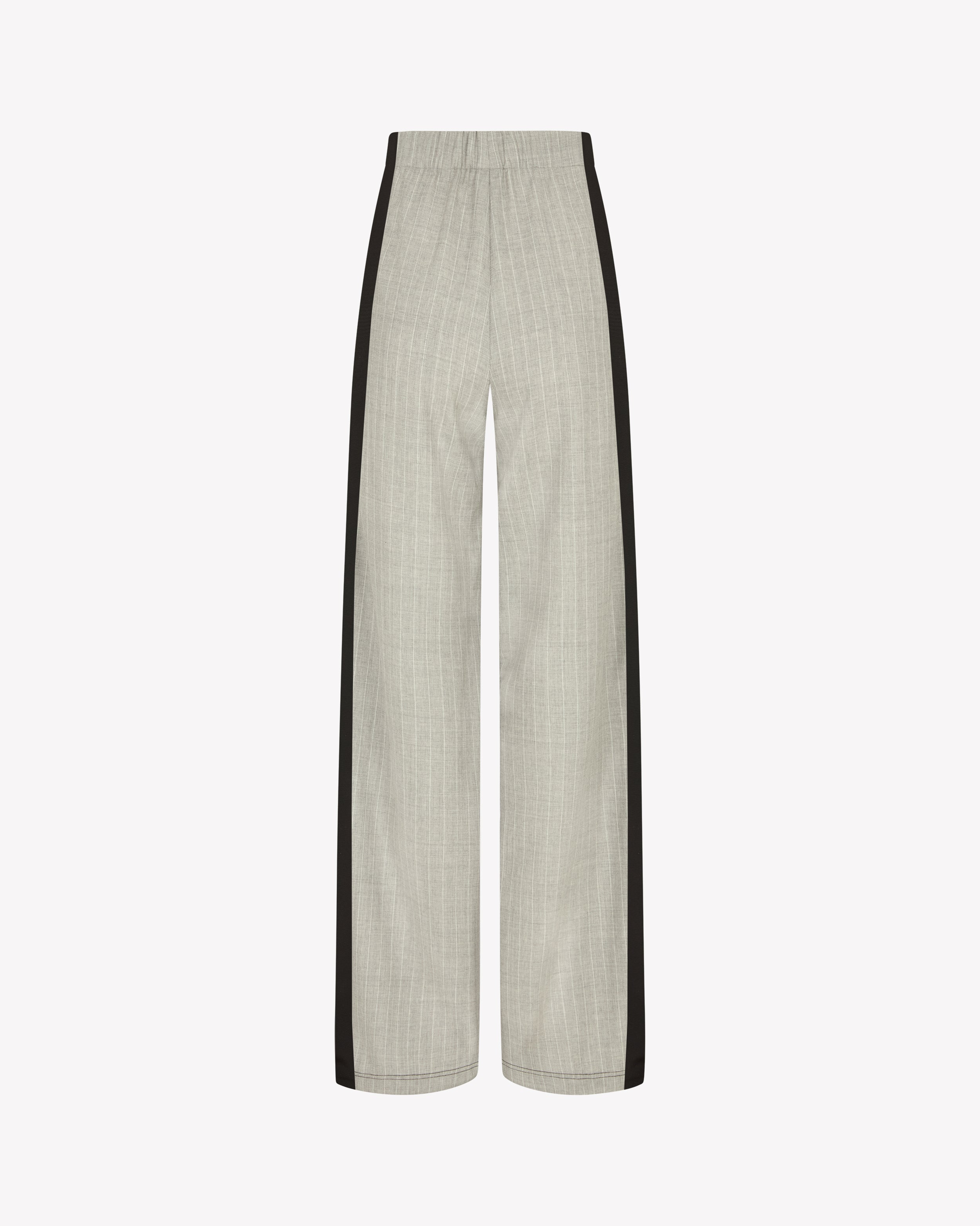 Serena Jogger - Light Grey Pinstripe Wool