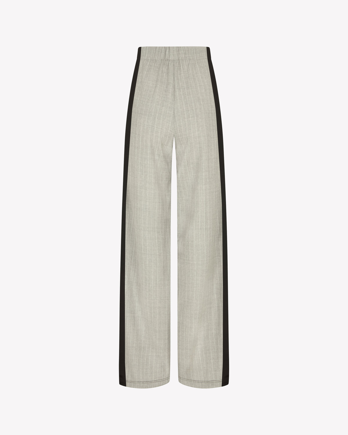 Serena Jogger - Light Grey Pinstripe Wool