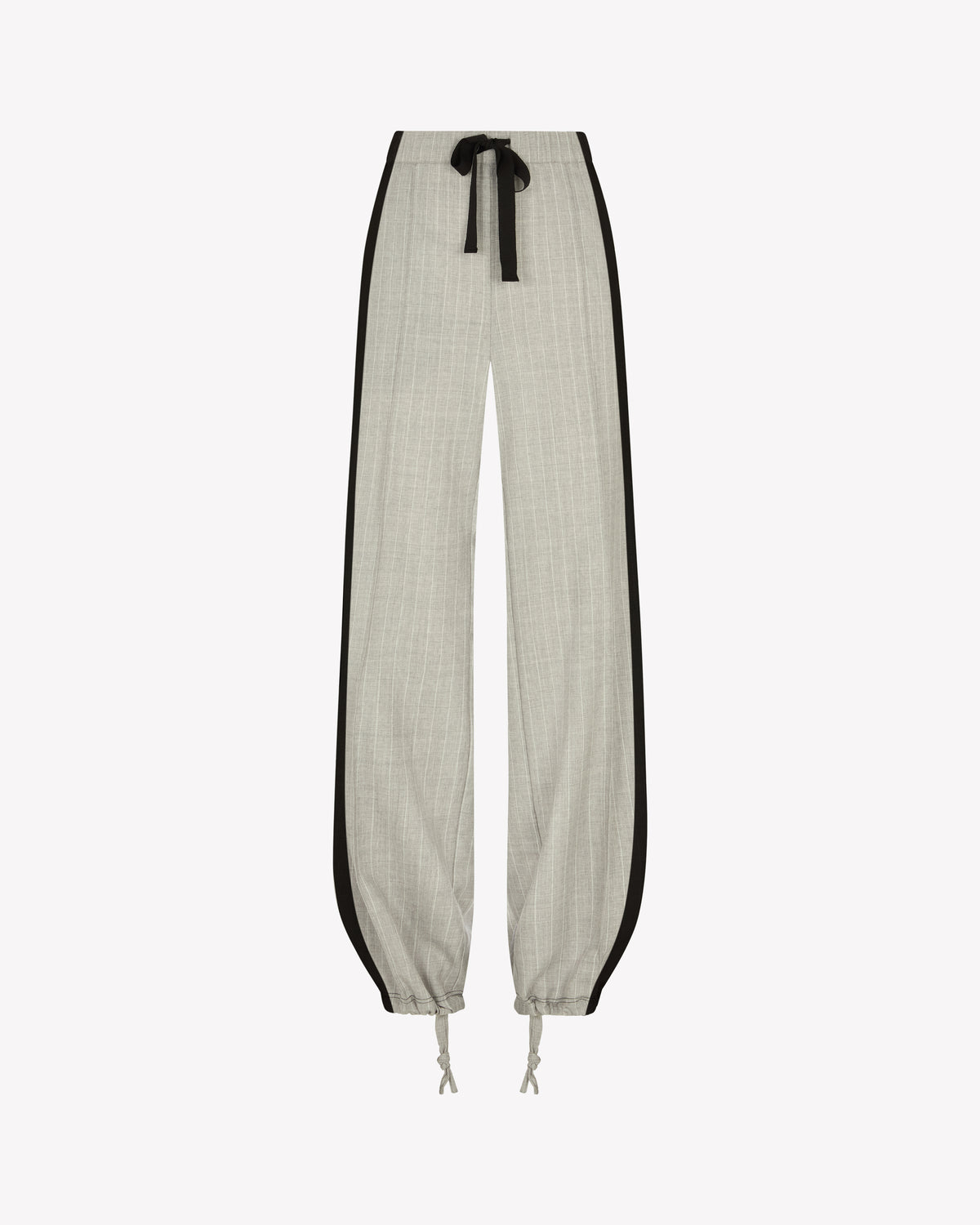 Serena Jogger - Light Grey Pinstripe Wool