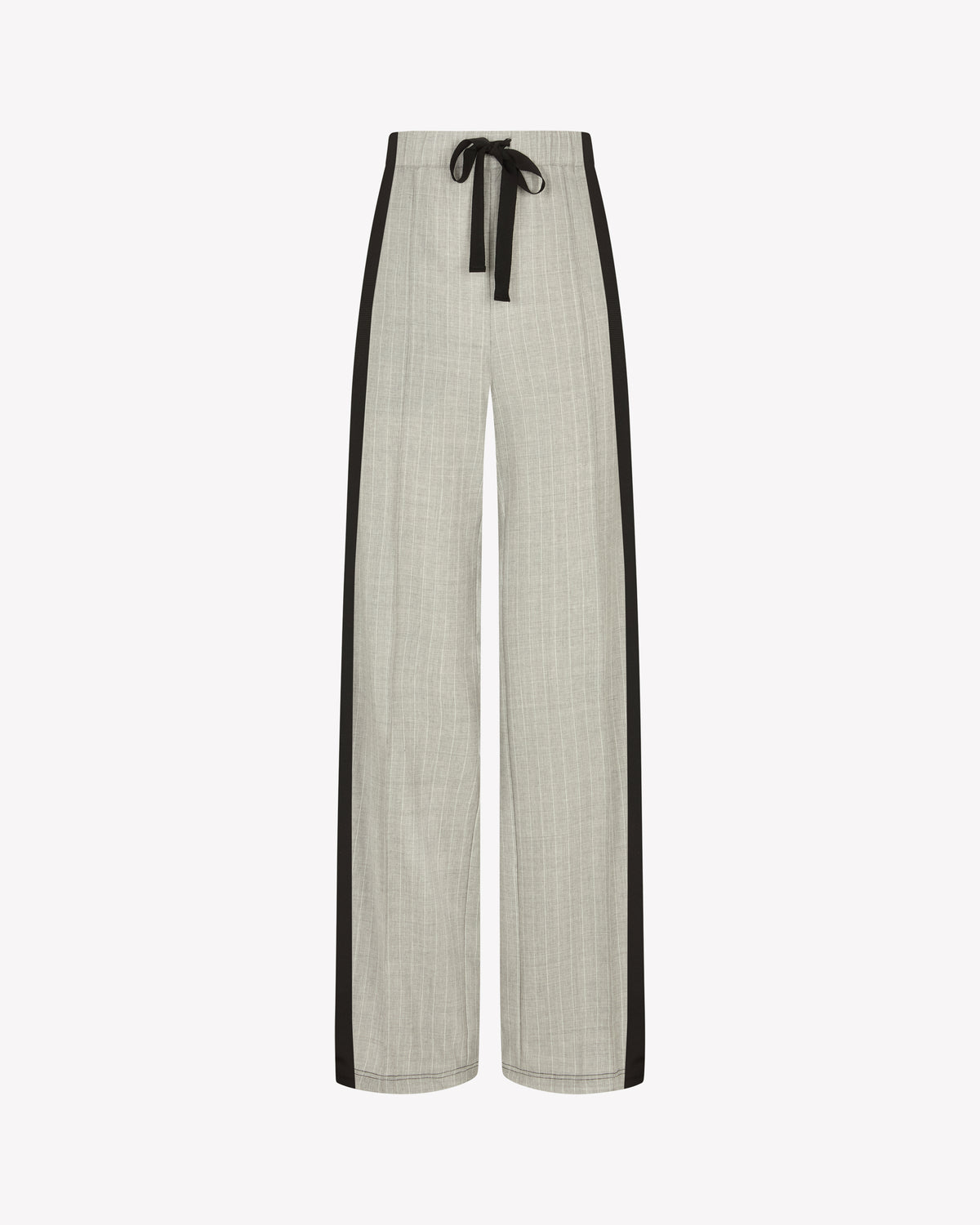 Serena Jogger - Light Grey Pinstripe Wool