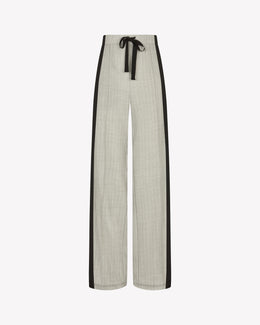 Wool Serena Jogger - Light Grey Pinstripe