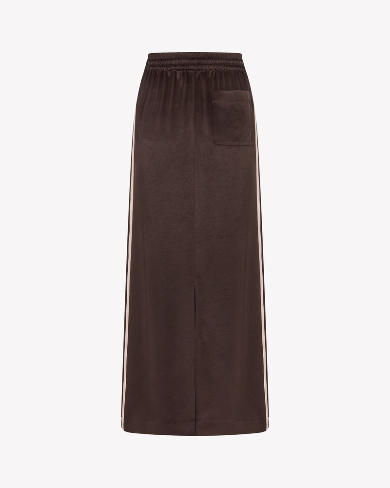 Satin Serena Jogger Skirt - Chocolate Brown SERENA BUTE