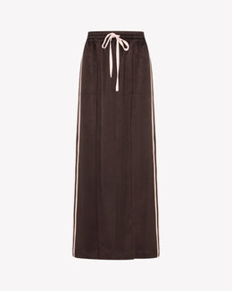 Satin Serena Jogger Skirt - Chocolate Brown