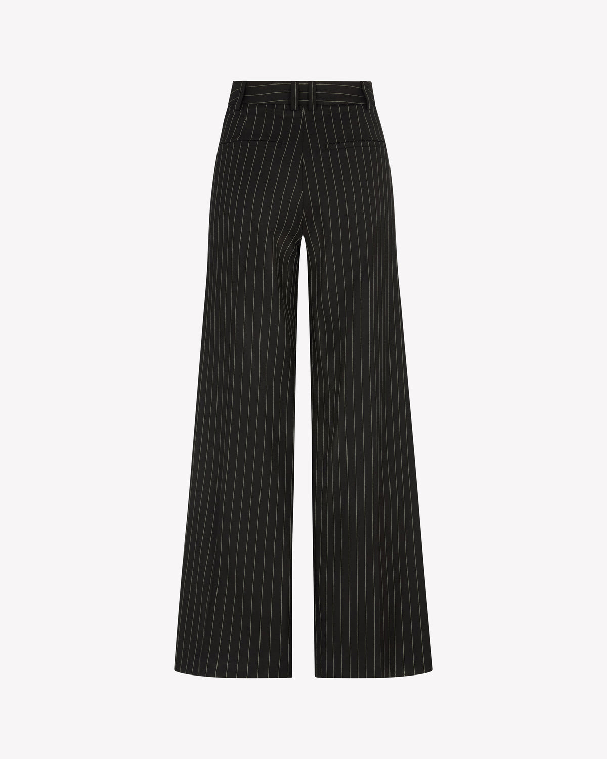 Serena Trouser - Black Pinstripe Wool