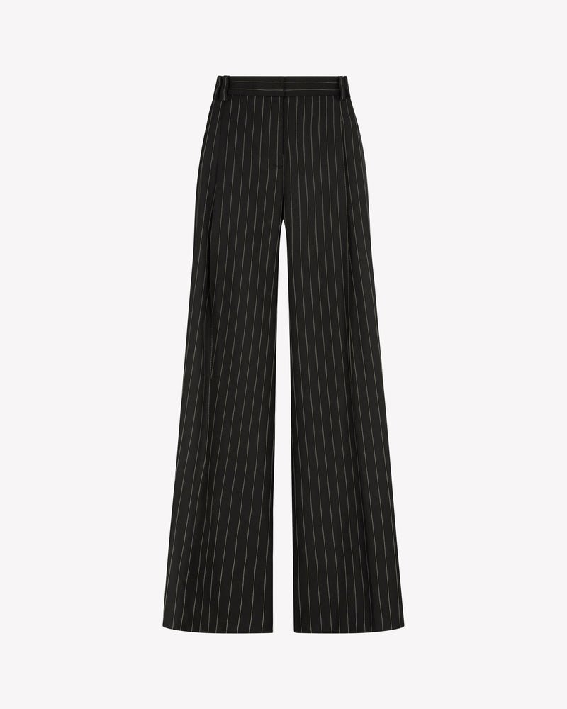 Serena Trouser - Black Pinstripe Wool picture #2