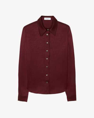 Satin Serena Shirt - Burgundy SERENA BUTE