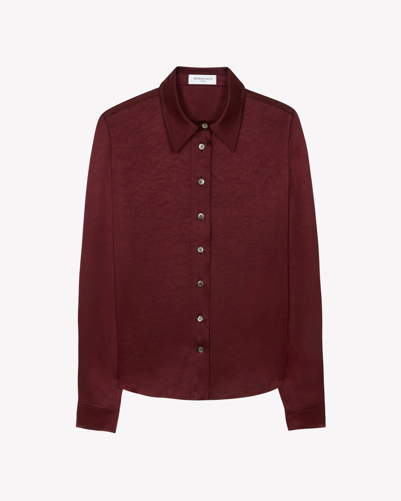 Satin Serena Shirt - Burgundy picture #1
