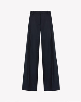 Cashmere Blend Serena Trouser - Navy Blue