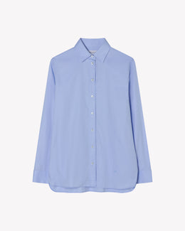 Cotton Boyfriend Shirt - Pale Blue