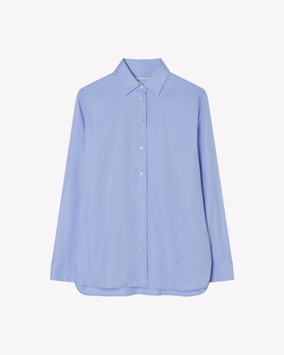Cotton Boyfriend Shirt - Pale Blue SERENA BUTE