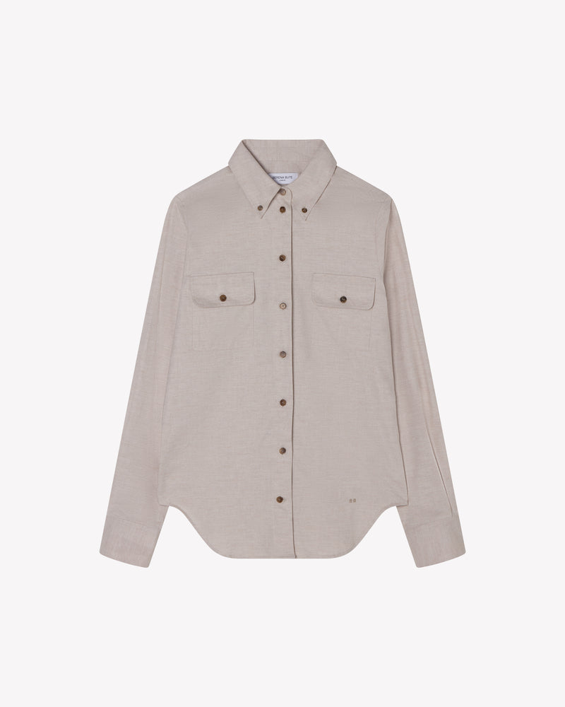 Brushed Cotton Shirt - Oatmeal picture #1