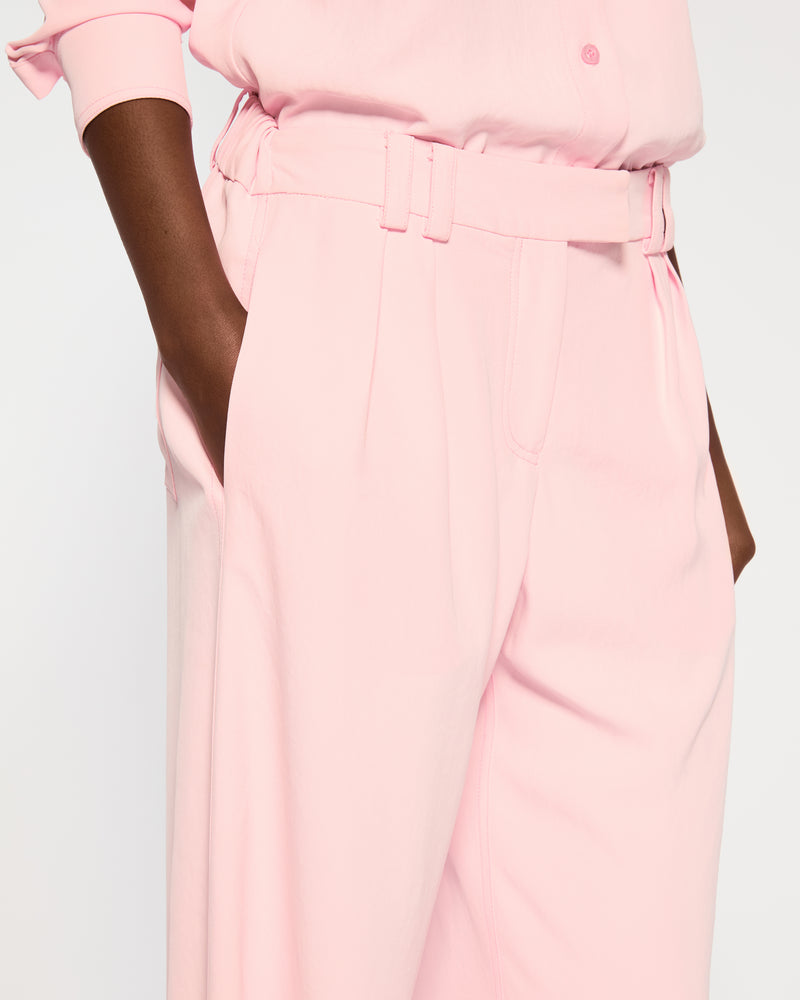 Lightweight Twill Boyfriend Trouser - Pale Pink SERENA BUTE