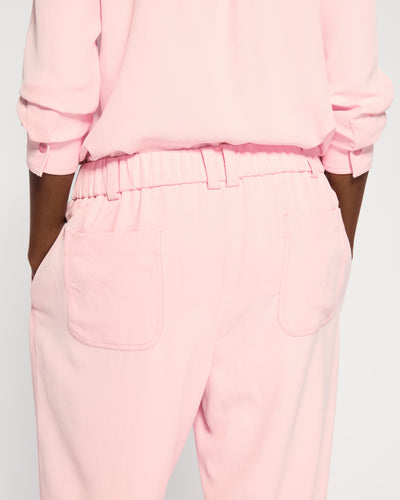 Lightweight Twill Boyfriend Trouser - Pale Pink SERENA BUTE