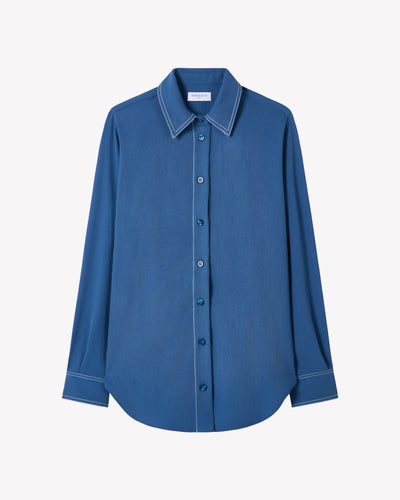 Lightweight Twill Classic Shirt - Denim Blue SERENA BUTE