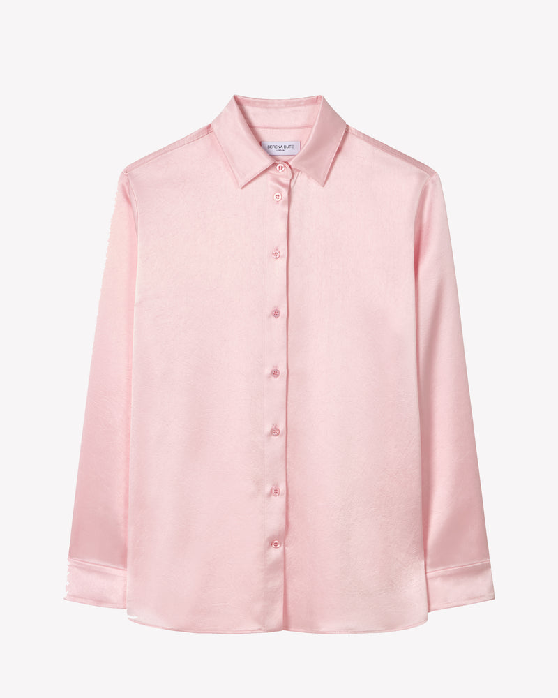 Satin Boyfriend Shirt - Pale Pink picture #1