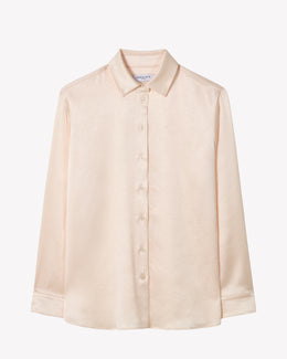 Satin Boyfriend Shirt - Cream