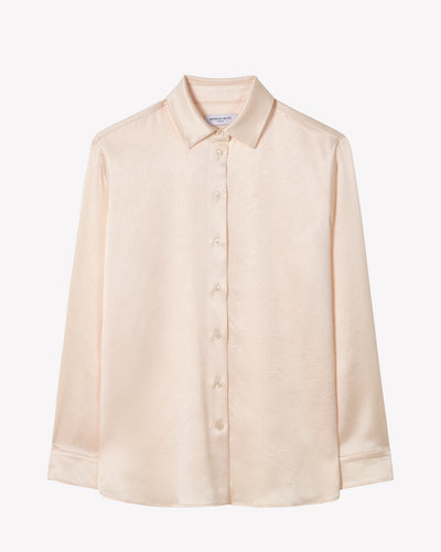 Satin Boyfriend Shirt - Cream SERENA BUTE