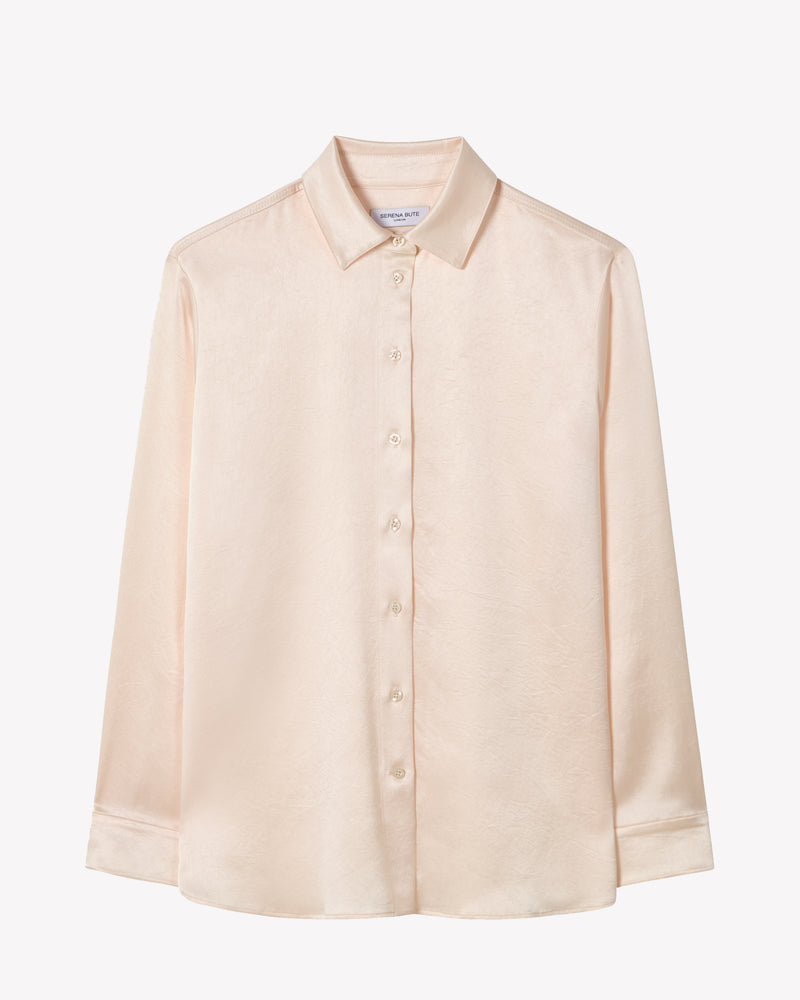 Satin Boyfriend Shirt - Cream picture #1